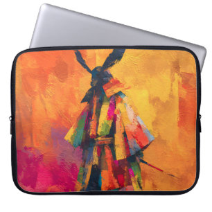 Capa Para Notebook Abstrato Samurai Warrior Silhouette