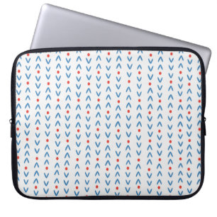 Capa Para Notebook Abstrato sem costura em azul e vermelho em creme