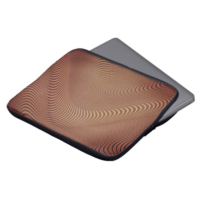 Capa Para Notebook Abstrato Waves Bolsa de laptop castanha (Frente Topo)