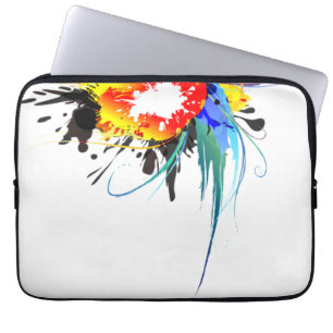 Capa Para Notebook Abstrato Wild Parrot Paint Splatters