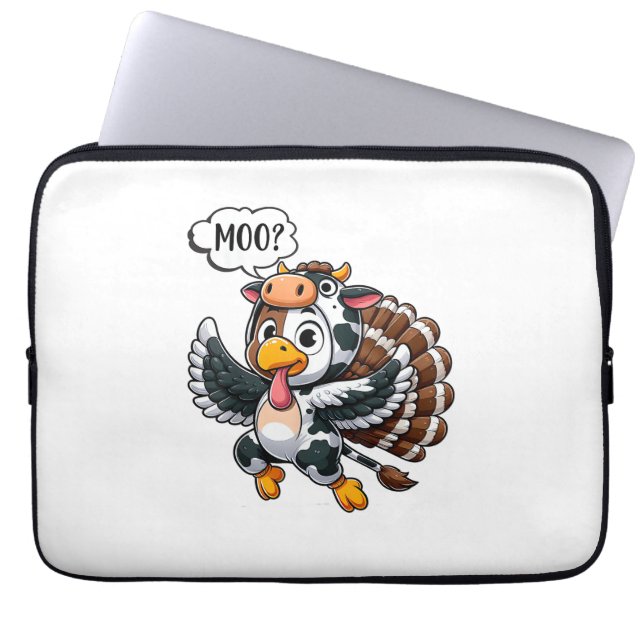 Capa Para Notebook Ação de Graças à Turquia Cabeça de Vaca Cheia Engr (Frente)