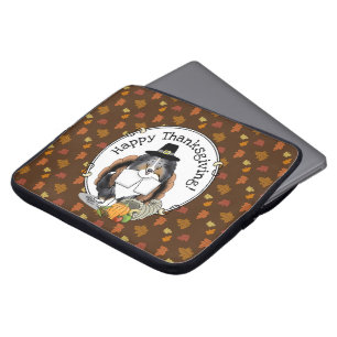 Capa Para Notebook Ação de Graças Shetland Sheepdog (Blue Merle) Engr