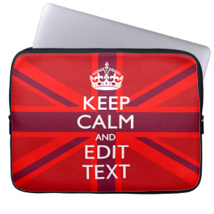 Capa Para Notebook Acentos vermelhos Mantenha Calmo seu texto na band
