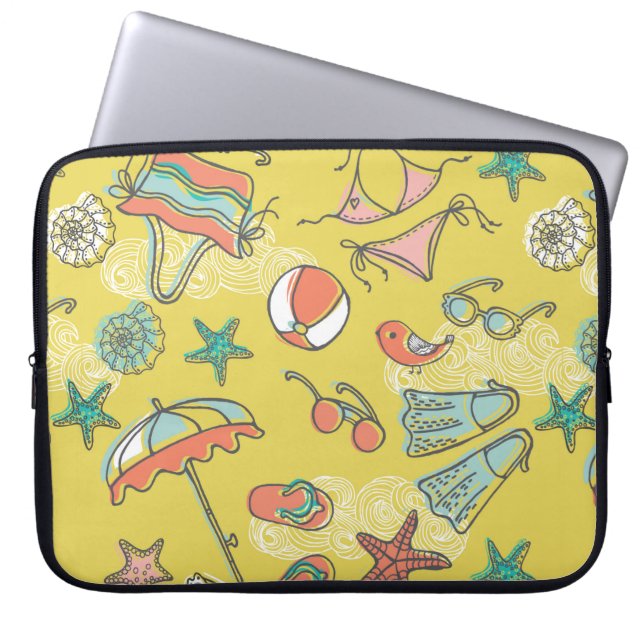 Capa Para Notebook acessórios de praia. padrão sem falhas (Frente)
