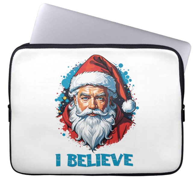 Capa Para Notebook Acredito em Santa Claus Grafite Style Design (Frente)