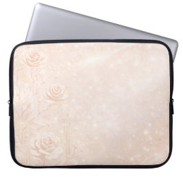 Capa Para Notebook Acréscimos de marfim e rosegold em flores arte de 