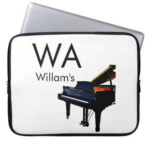Capa Para Notebook Adicionar letra inicial monograma nome texto piano
