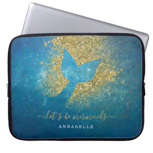 Capa Para Notebook Adicione o nome à cauda personalizada da sereia