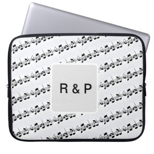 Capa Para Notebook Adicione o padrão de batidas de notas musicais do