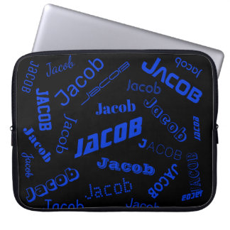 Capa Para Notebook Adicione qualquer nome ou palavra | Azul e Preto