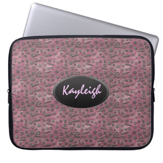 Capa Para Notebook Adicione sua bolsa de laptop cor-de-rosa conhecida