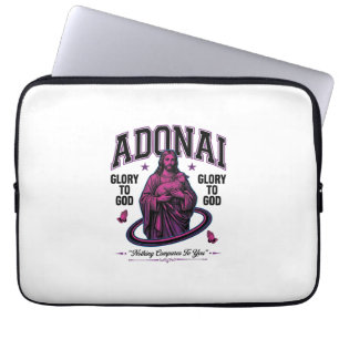 Capa Para Notebook Adonai Glória a Deus Desenho Vetorial Cristão Vint