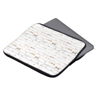 Capa Para Notebook Adorable Cats Peeking Over Hearts