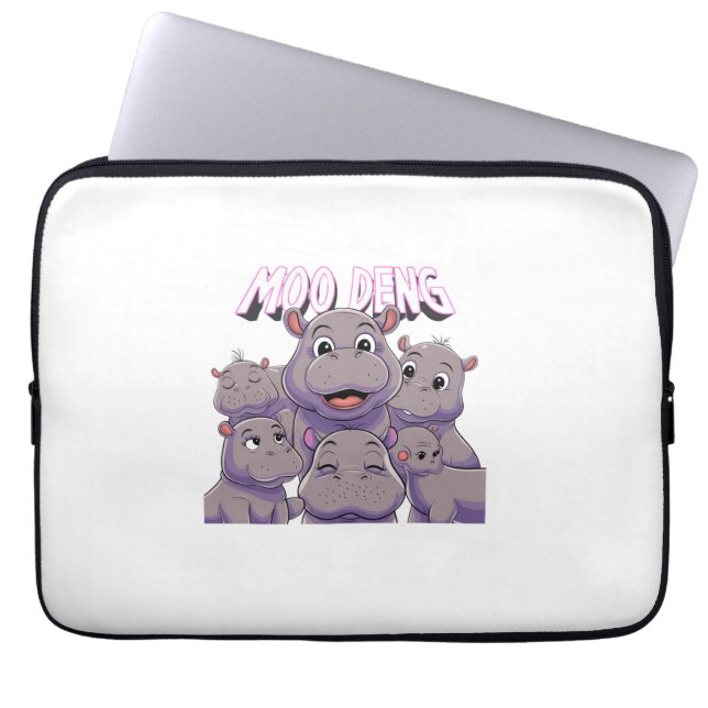 Capa Para Notebook Adorável Bebê Hippo Apenas Uma Menina Que Ama Moo  (Frente)