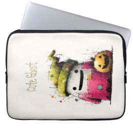 Capa Para Notebook Adorável Fantasma de Patchwork em Aquarela no Hall