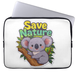 Capa Para Notebook Adorável Koala Kawaii "Salve a Natureza"