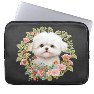 Capa Para Notebook Adorável Maltês Puppy em Blogue, amante Maltês de