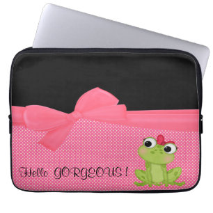 Capa Para Notebook Adorável Sapo Bonito em Bolinhas-Olá Lindíssima
