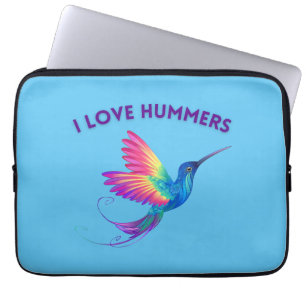 Capa Para Notebook Adoro Hummers Exóticos Rainbow Hummingbird Voando