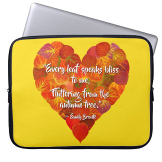 Capa Para Notebook Adoro o outono - Vermelho Aspen Leaf Heart 1, Bron