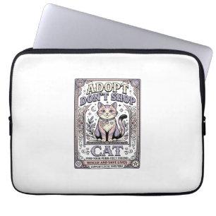 Capa Para Notebook Adote Não Compre Gato Resgate de Gatos Adoção Vint