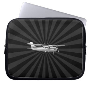 Capa Para Notebook Aeronave Cessna Silhouette Voando Black Sunburst