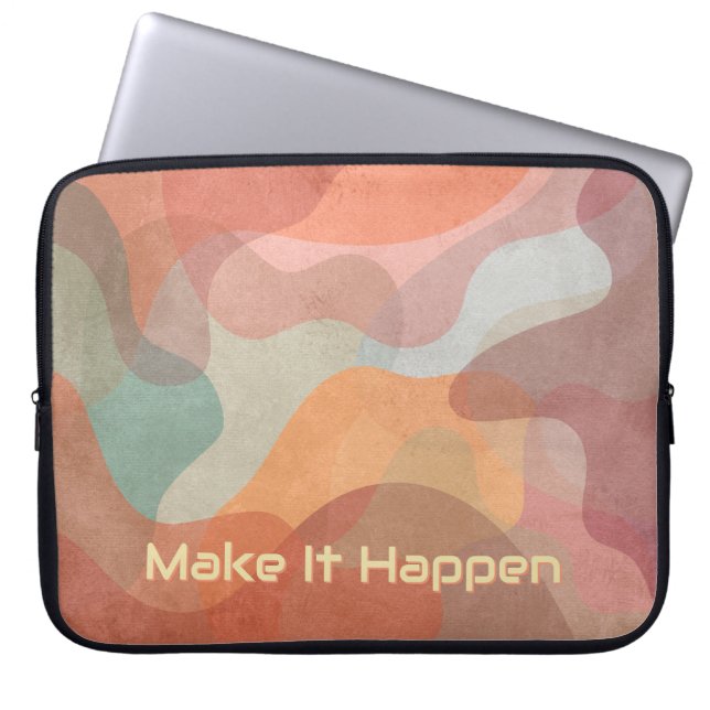 Capa Para Notebook Aesthetic Earthy Terracotta Faça Acontecer Laptop  (Frente)