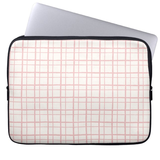 Capa Para Notebook Aesthetic Pastel Hand Drawn Grid Ballet Pink (Frente)