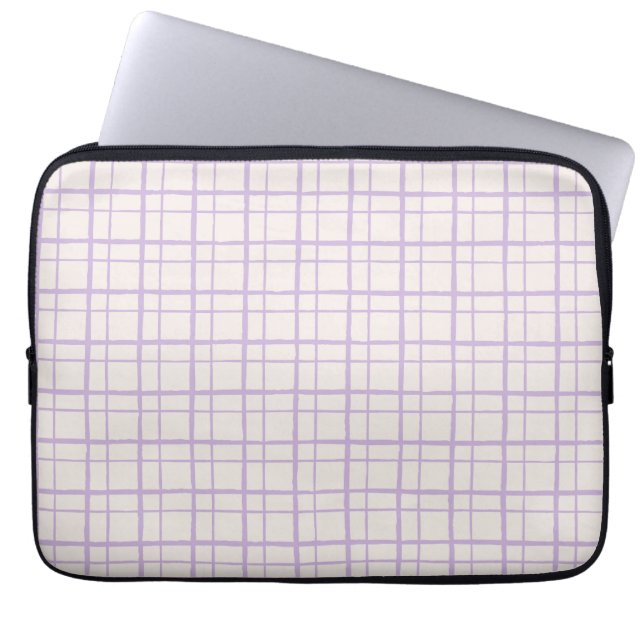 Capa Para Notebook Aesthetic Pastel Hand Drawn Grid Dusty Lilac (Frente)