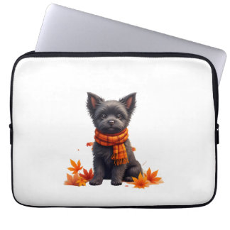 Capa Para Notebook Affenpinscher With Heart Made Of Autumn Leaves