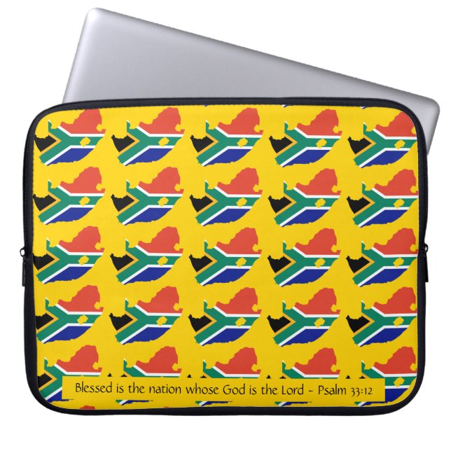 Capa Para Notebook ÁFRICA DO SUL Laptop Amarelo Abençoado Cristão (Frente)