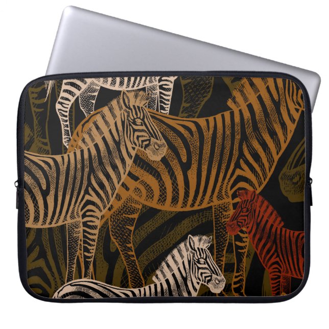 Capa Para Notebook Afro Safari: Design Zebra Vintage (Frente)