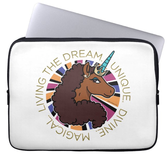 Capa Para Notebook Afro Unicorn Vivendo o Design do Sonho (Frente)