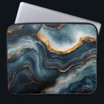 Capa Para Notebook Agate Geode com mármore azul Dourado e Marinho<br><div class="desc">Bolsa de laptop com um design de geode impressionante em azul rico marinho com sotaques elegantes de mármore dourado,  perfeito para adicionar um toque de sofisticação à sua proteção técnica.</div>