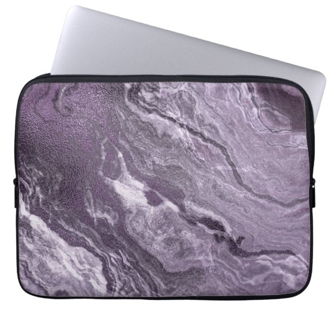 Capa Para Notebook Agato roxo cristalalizado | Pedra Marmorizada Mood (Frente)