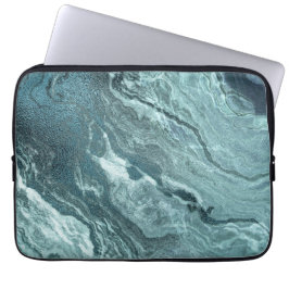Capa Para Notebook Agato Teal Cristalalizado | Pedra Marmorizada Aqua
