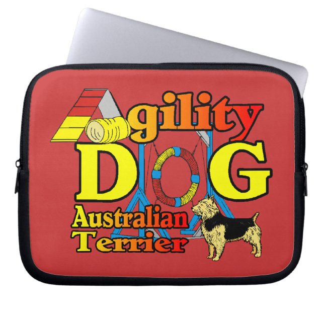 Capa Para Notebook Agilidade de Terrier australiana (Frente)