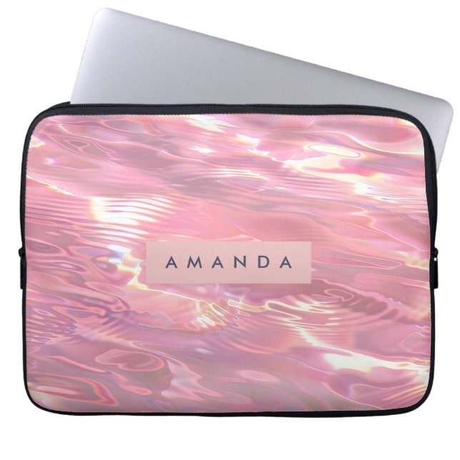 Capa Para Notebook Água Rosa Pastel Sonhada Personalizada (Frente)