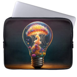 Capa Para Notebook Água-viva bioluminescente vibrante brilho elétrico