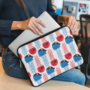 Capa Para Notebook Água-viva pirata, padrão de água-viva, animais mar