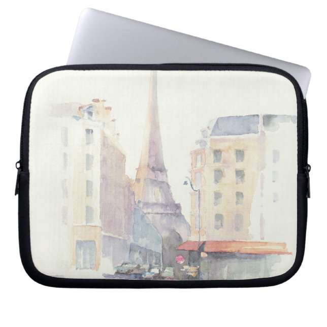 Capa Para Notebook Aguarela da torre Eiffel | Paris (Frente)