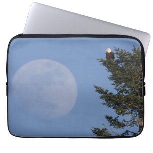 Capa Para Notebook Águia Americana Lua Cheia Nascente