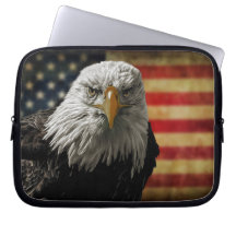Águia Balda Americana na Bandeira Grunge