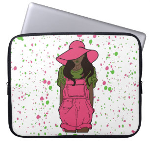 Capa Para Notebook AKA Pink & Green Watercolor