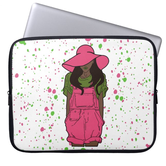 Capa Para Notebook AKA Pink & Green Watercolor (Frente)