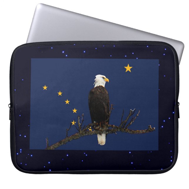 Capa Para Notebook Alaska Eagle E Flag (Frente)
