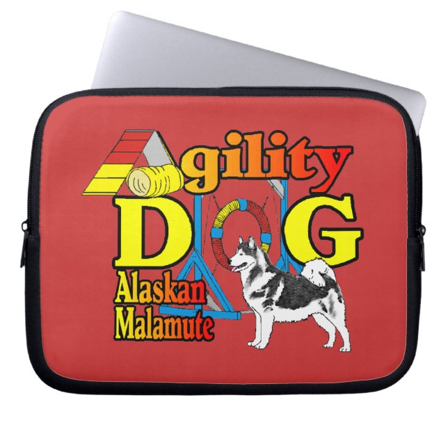 Capa Para Notebook Alaskan Malamute Agilidade (Frente)