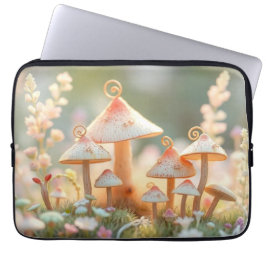 Capa Para Notebook Aldeia de Cogumelo com Aquarela | Cozy Lapto