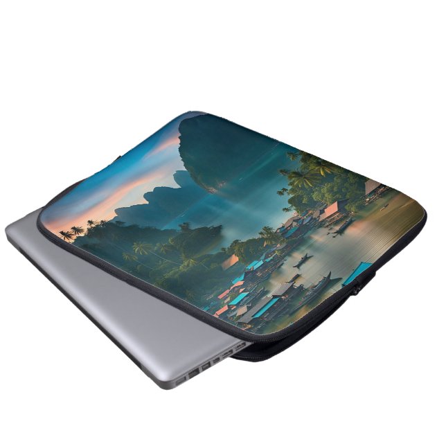 Capa Para Notebook Aldeia de Pesca Indonésia  (Frente Inferior)