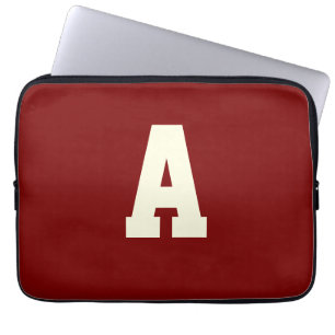Capa Para Notebook Alfabeto retro monograma burgundy creme